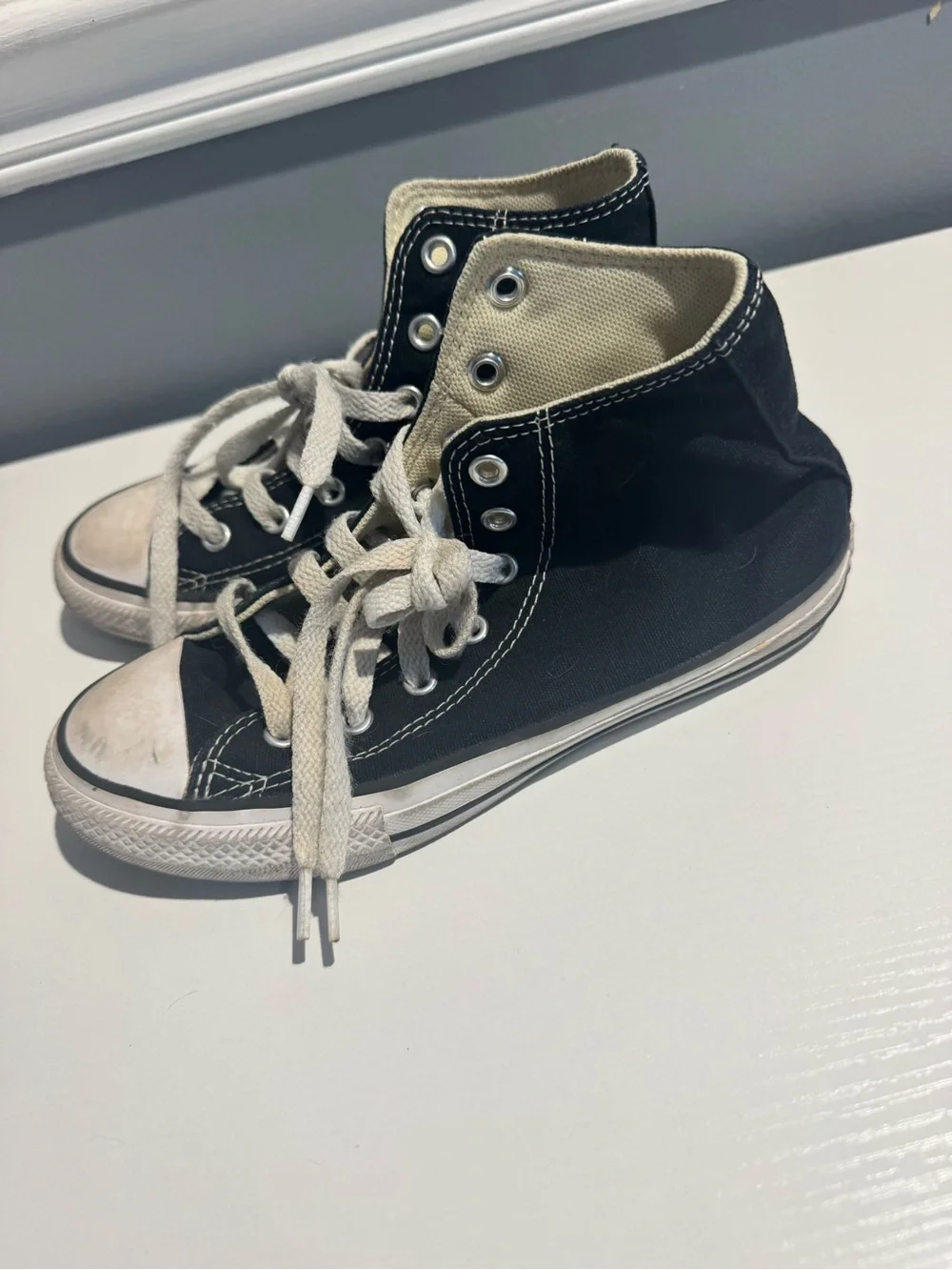 Converse Kids Black High-Top Canvas Sneakers with White Accents